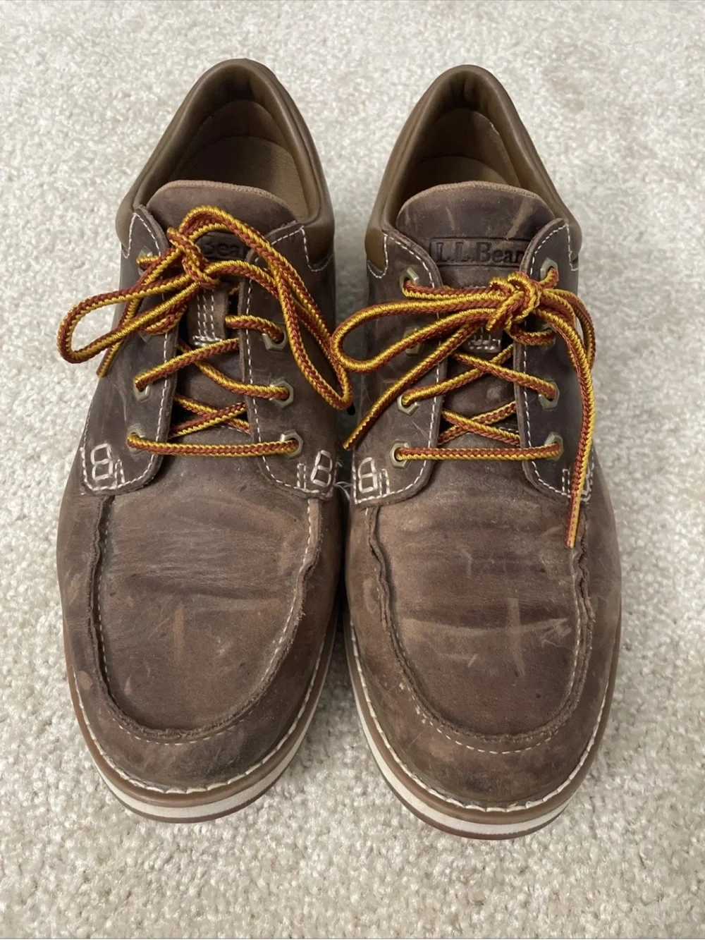 L.L. Bean Stonington Moc Toe Shoes Men's 10 WIDE Dark Cocoa Leather 507140